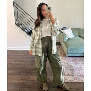 aerie Olive Green Wide Leg Cargo Pants